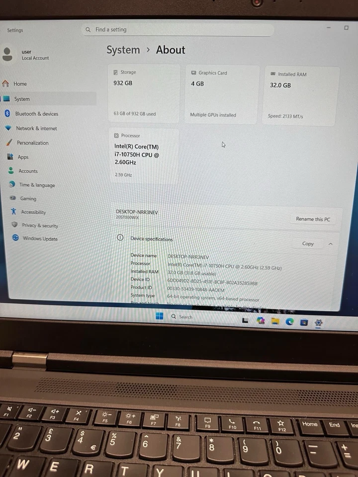 Lenovo ThinkPad P15 G1 · i7-10750H · 32GB · 1TB, photo 4 of 4