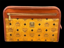 MCM Monogram Visetos Leather Travel Pouch Bag