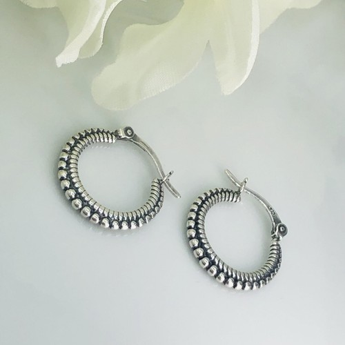 Silber Bali Creolen (17 mm) 925 Sterling Silber - Bild 3 von 4