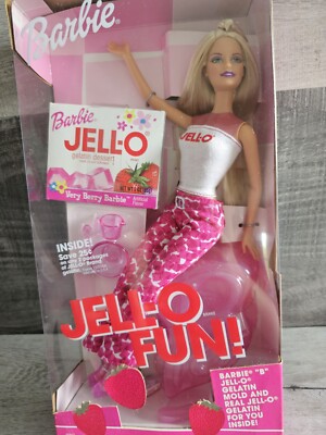 NEW 2001 Jell-o Fun Very Berry Barbie Doll Set Mattel #55417 w 
