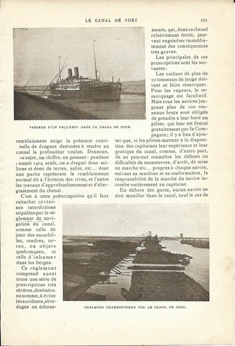 Le canal de Suez -- Article de presse 1905 - Imagen 4 de 5