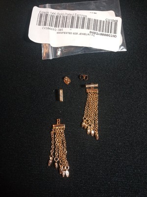 14k plated Earings With Crystals with removable dangle. Edison