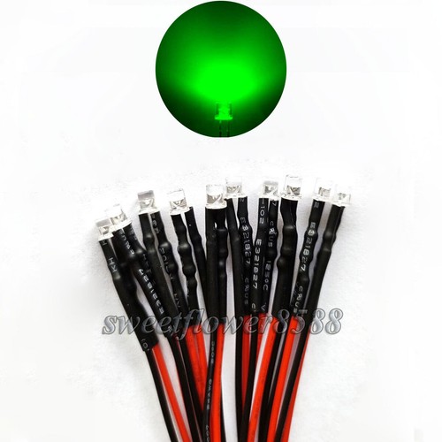 3mm Flat Top Wide Angle LEDs 12V DC Pre-Wired Leds 20CM Various Colours - Picture 5 of 10