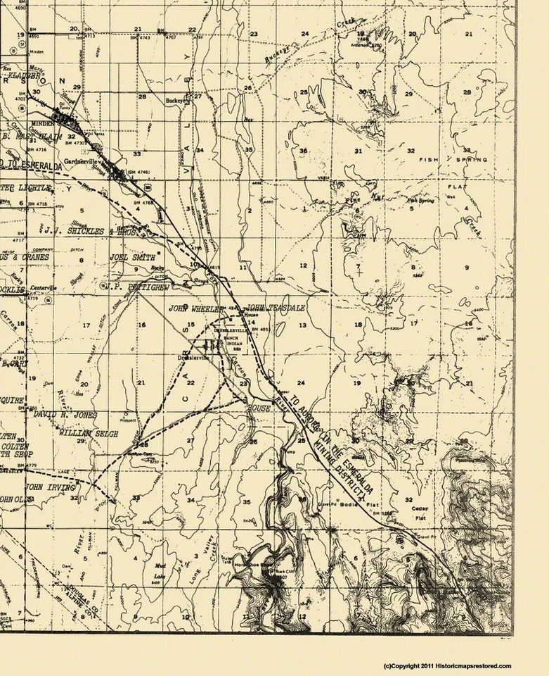 Historic City Map - Carson Nevada River Settlement - Ives 1861 - 23 x 28.25 - Изображение 3 из 4