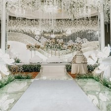3.3 33ft 0.005in Thick Silver PET Double Sided Mirror Aisle Runner Decor Carpet