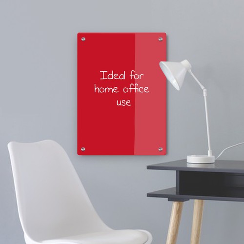 Wonderwall Easy Install Frameless Glass Memo Whiteboard with Magnets - 45x60cm - Picture 9 of 22
