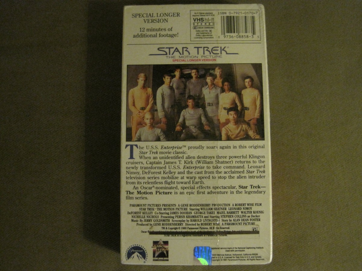 STAR TREK: THE MOTION PICTURE (1979) VHS ROBERT WISE SHATNER NIMOY