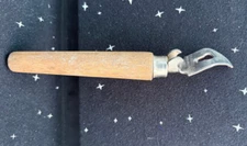 VTG Bottle Opener & Can Punch W/Wood Handle Edlund Co. Inc. USA 6.5"