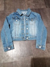 9-10yrs Girls 2 toned Blue Denim Jacket high button pockets 