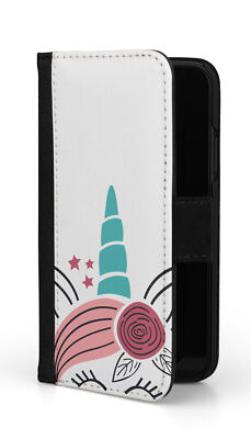 Flip Case Unicorn Pink Blue Nr.601 Klapphülle für iphone 14