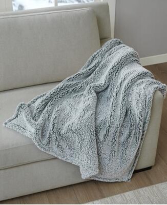 Alpine Valley Cozy Sherpa Throw Green Soft Fuzzy 50 X 60  BRAND NEW