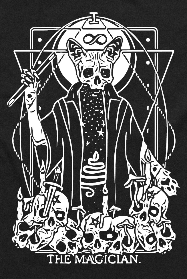 Maglietta Horror Uomo Cthulhu &ndash; The Hierophant Tarocchi, Stampa Grafica Nera, Regalo Goth