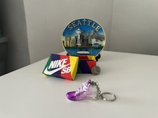 Mini Nike Shoe Keychain Single With Shoe Box Plated Shine Acrylic Pink Silver