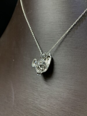 LGSY Sterling Silver Autism Puzzle Heart Pendant - Colorful Pearl Cage For Women, S925 Silver, DIY Jewelry Making