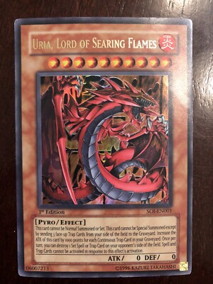 1st Edition Uria, Lord Of Searing Flames SO1-EN001 Mint Condition