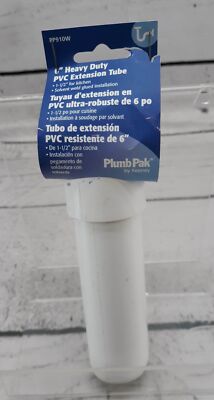 Plumb Pak PP910W 6'' Heavy Duty PVC Extension for Kitchen Plumbing [Lot 2]