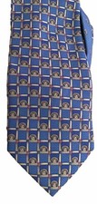 GIANNI VERSACE Medusa Logo Tie Blue Gold Pink Silk Made In Italy