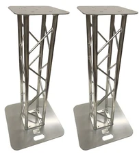2 DJ Lighting 3.28 ft Bolted Aluminum 8"x8" Truss Light Weight Dual Totem System