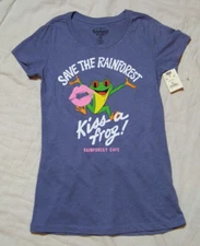 Rainforest Cafe T-Shirt - Save The Rainforest Kiss A frog! - Small-NEW with Tags
