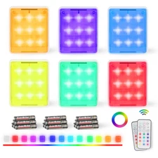 EverBrite 6 PCS LED Tap Light Closet Light Night Light Remote Control w/ Battery