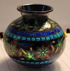 Rare Enamel Handmade Miniature Water Pot 925 Sterling Silver 54 Grams