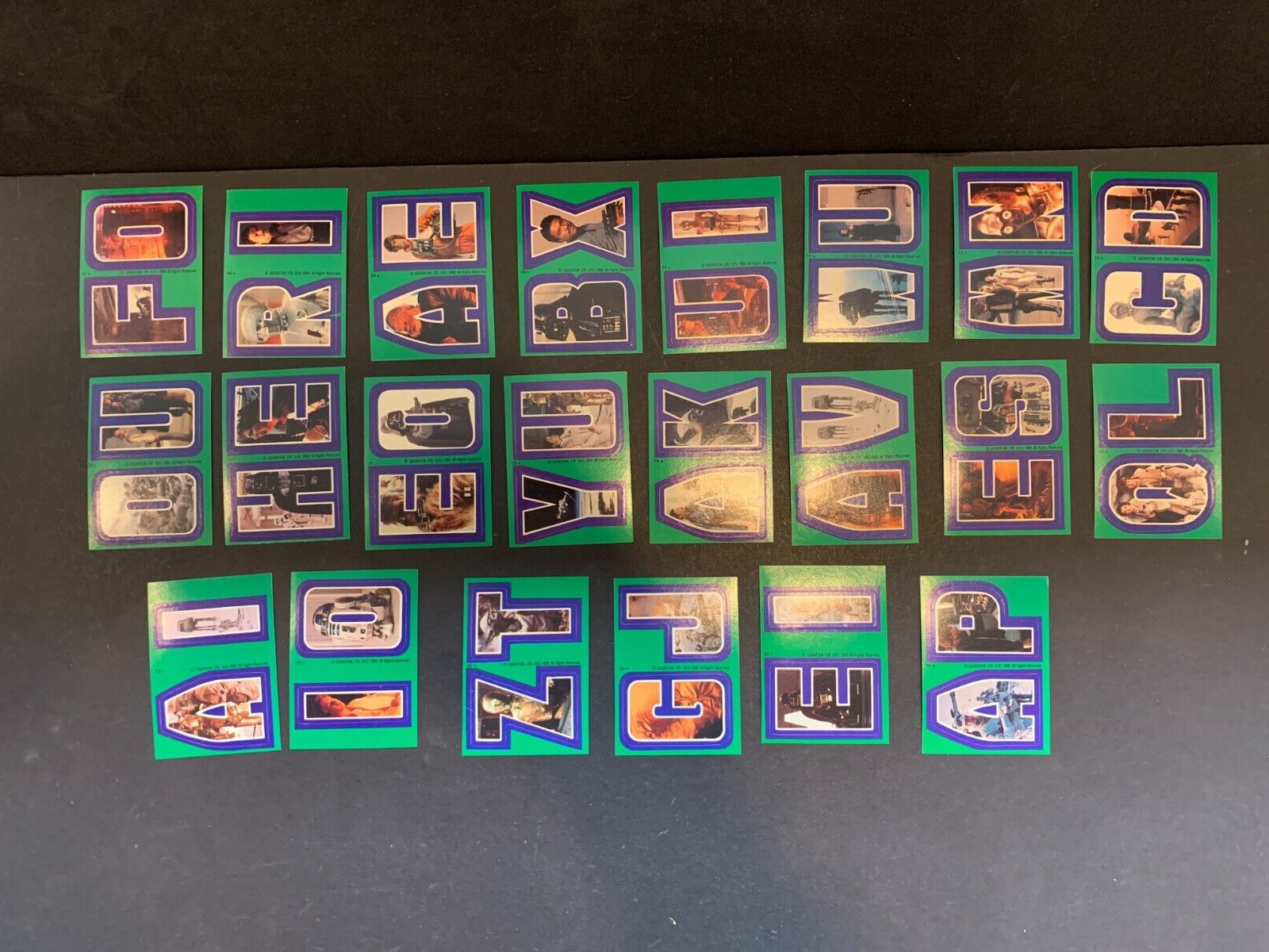 1980 Topps Star Wars Empire Strikes Back Series 3 Green Complete 22 Sticker Set