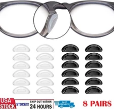 16× Silicone Eyeglasses Anti-slip Stick On Nose Pads Sunglasses Glasses 2 Styles