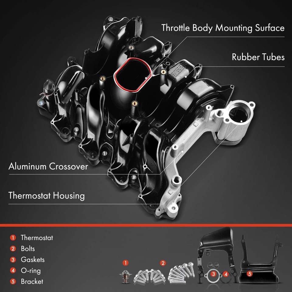 Intake Manifold w/Gasket Thermostat O-Rings for Ford Crown