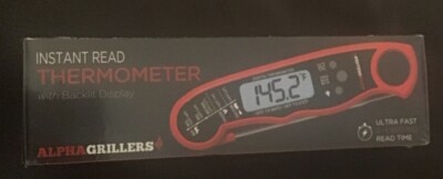 Alpha Grillers Instant Read Meat Thermometer Digital LCD Cooking BBQ Food