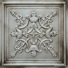 Decorative Faux Tin Ceiling Tile TD07 Ant. White Glue Up/Drop In 10pcs ~40 sq.ft