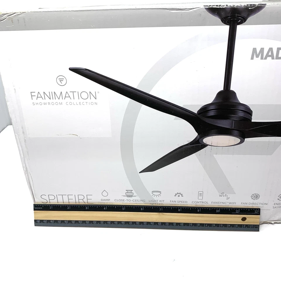 Ventilador de techo Fanimation Spitfire DC modelo MAD 6721GZ color galvanizado nuevo Foto 3 de 4