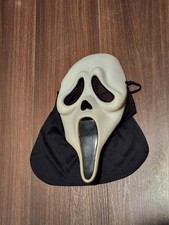 Vintage Scream Ghostface Mask Adult 90s Halloween Horror Costume No Hood
