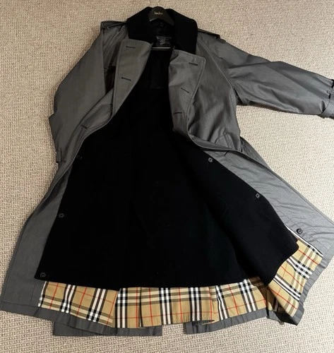 Burberry London Men's Canvas Trench Coat | Made in England | Gray | Size 52 image 7