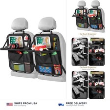 LUCMO Car Backseat Organizer with Foldable Tablet Holder, Black