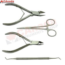 Nail Removal Set Podiatry Clipper Nipper Scaler Toenail Surgical Instruments