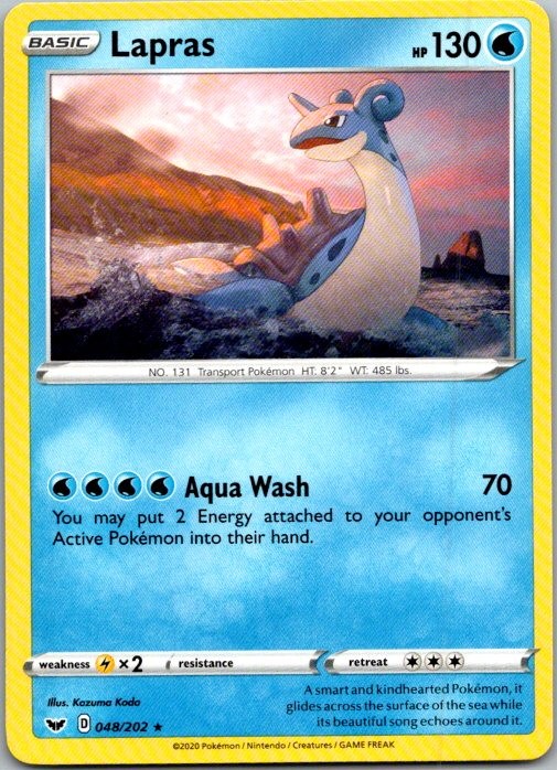Lapras SWSH01: Sword & Shield Base Set 048/202 NM