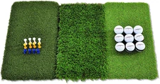 Rukket Tri-Turf Golf Hitting Mat Attack, Portable Driving, Chipping, Training Ai