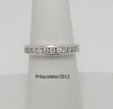 3/8CT Natural Round Diamond Anniversary Bridal Wedding Band Ring 14K White Gold