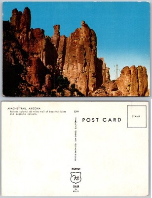Apache Trail Arizona Rock Formations Postcard