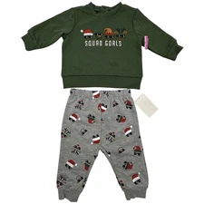 Petit Lem PL Baby 6M Squad Goals Sweatshirt Pants 2 Piece Set Holiday Christmas