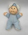 Hasbro Babyland Cabbage Patch Doll Rattle Blue Jumpsuit 1982 CPK 11" Bonnet