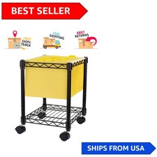 Elegant Mobile Wire Filing Cart with 4 Casters - Ideal for Letter-Sized Files