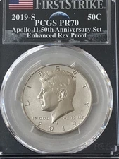 2019 S Apollo 11 Proof Kennedy Half PCGS PR70 First Strike 50TH ANNIVERSARY SET