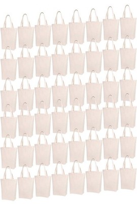 Simpli-Magic Canvas Tote Bags, 13''x15'', Pack of 50, Natural