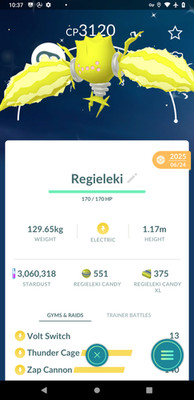 Shiny Regieleki Level50 3 Moveset | Tr-de 1M 20k stardust - UltraFriend - P T C
