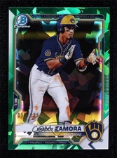 2021 Bowman Sapphire Edition Chrome Prospects Green Refractor Freddy Zamora 02u3