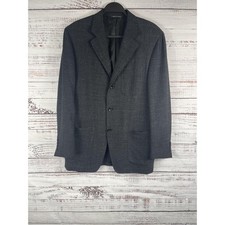 Canali for Bloomingdale's Blazer Men's 48R Gray Wool Linen 3 Button Made Italy