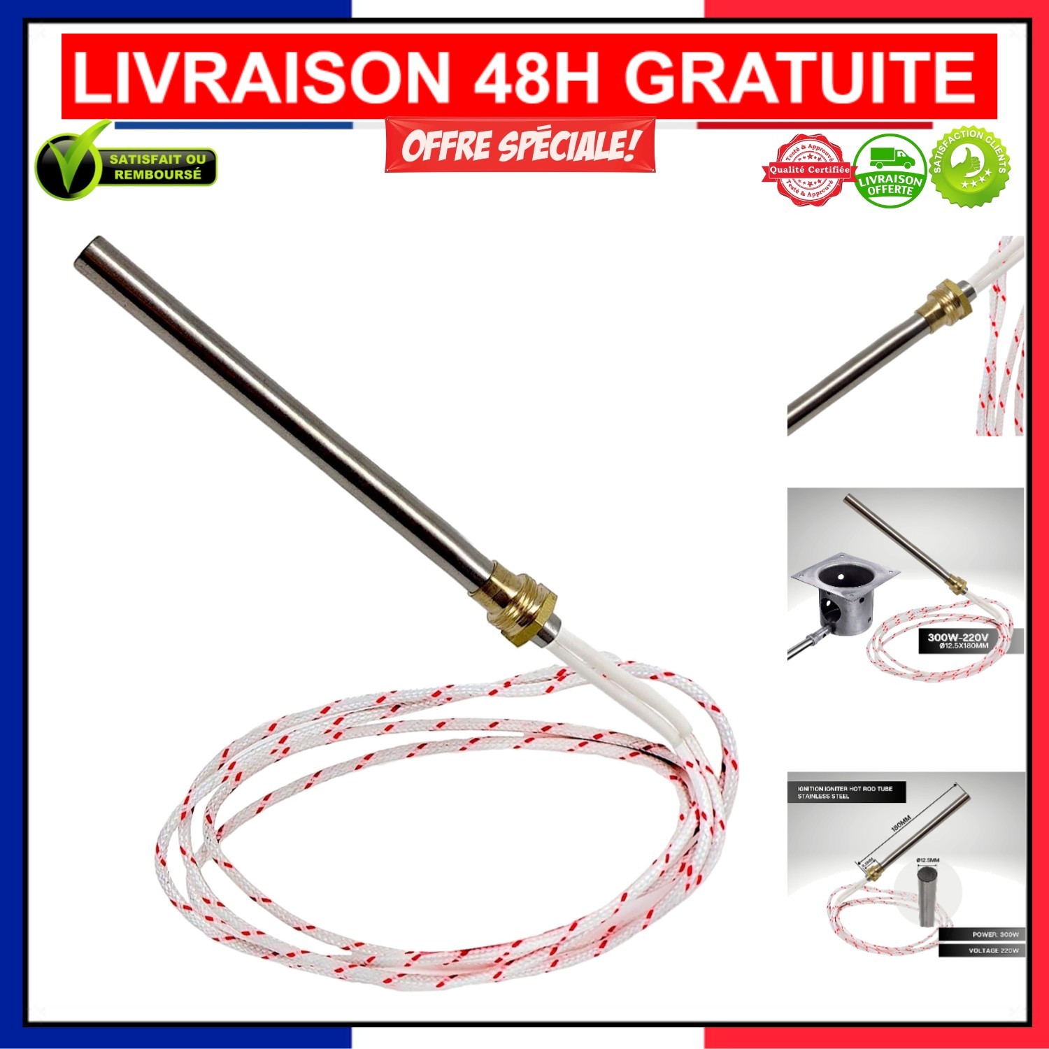 Bougie poêle à granulés 180mm : résout les pannes de démarrage hiver