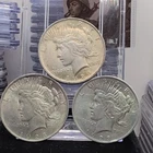 1923 Peace Dollar $1 Silver Lot of 3 Circulated Business Strike Uncertified