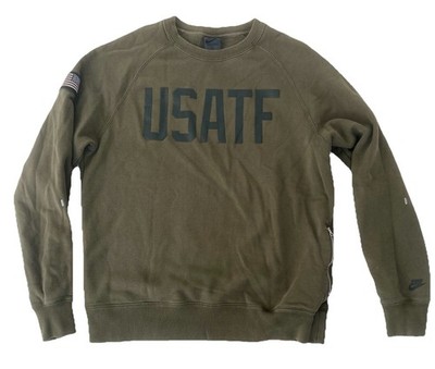 Nike Track & Field USATF Khaki Olive Green Sweatshirt Pullover Pre-owned Large